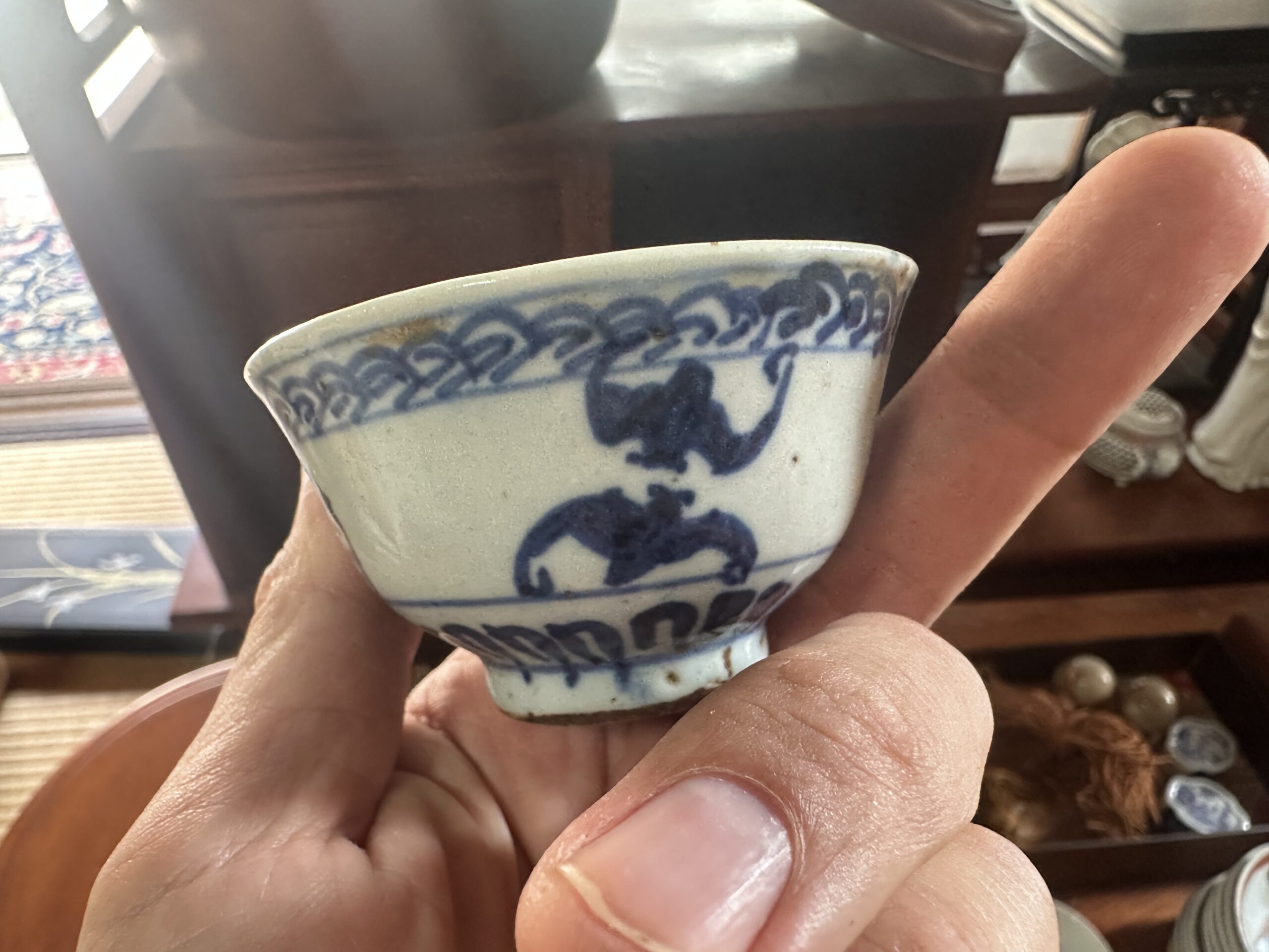 龍文の染付茶碗 倉敷市の旧家からの買取