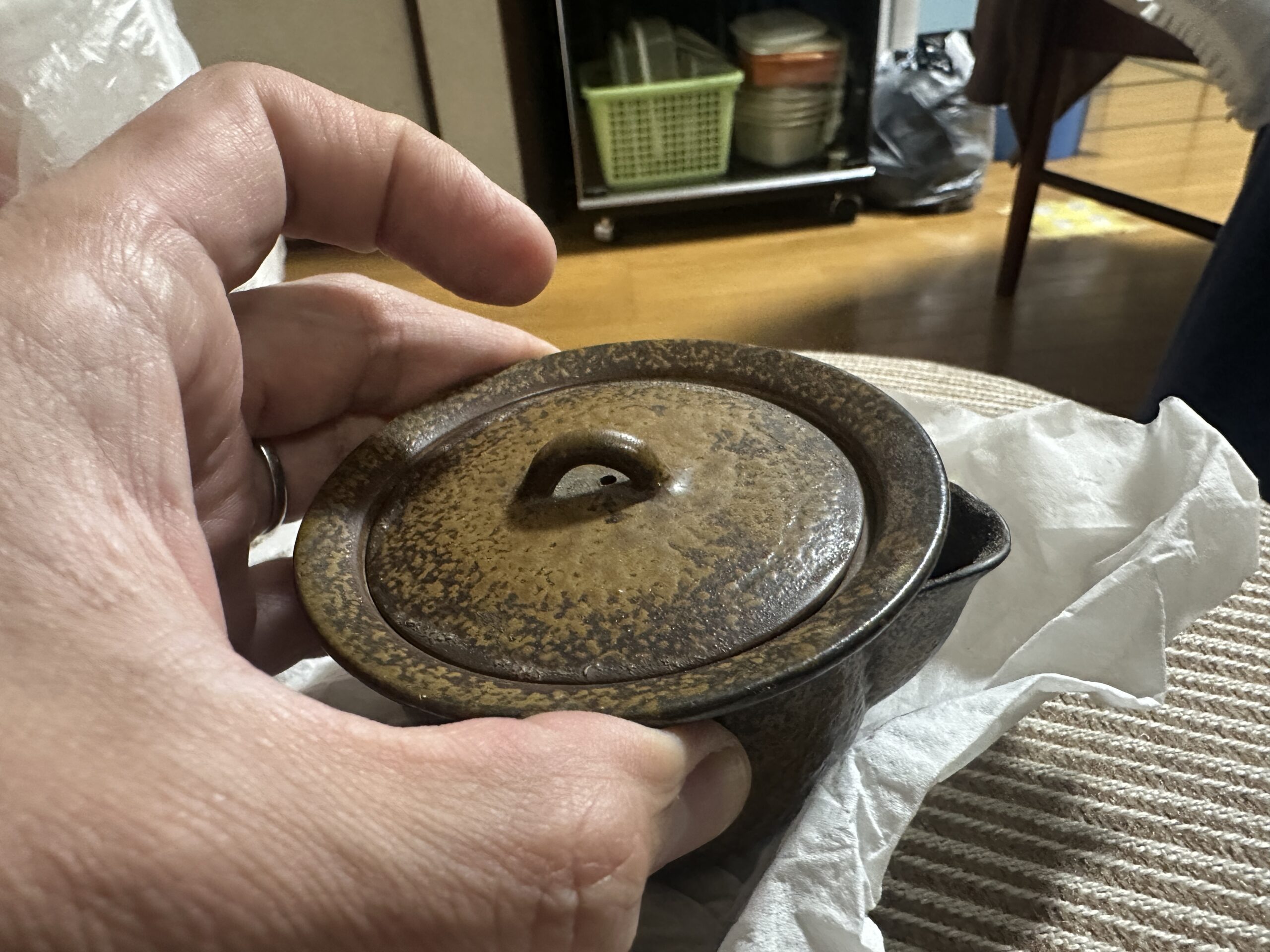 備前焼の宝瓶 陶弘造の共箱付き煎茶器