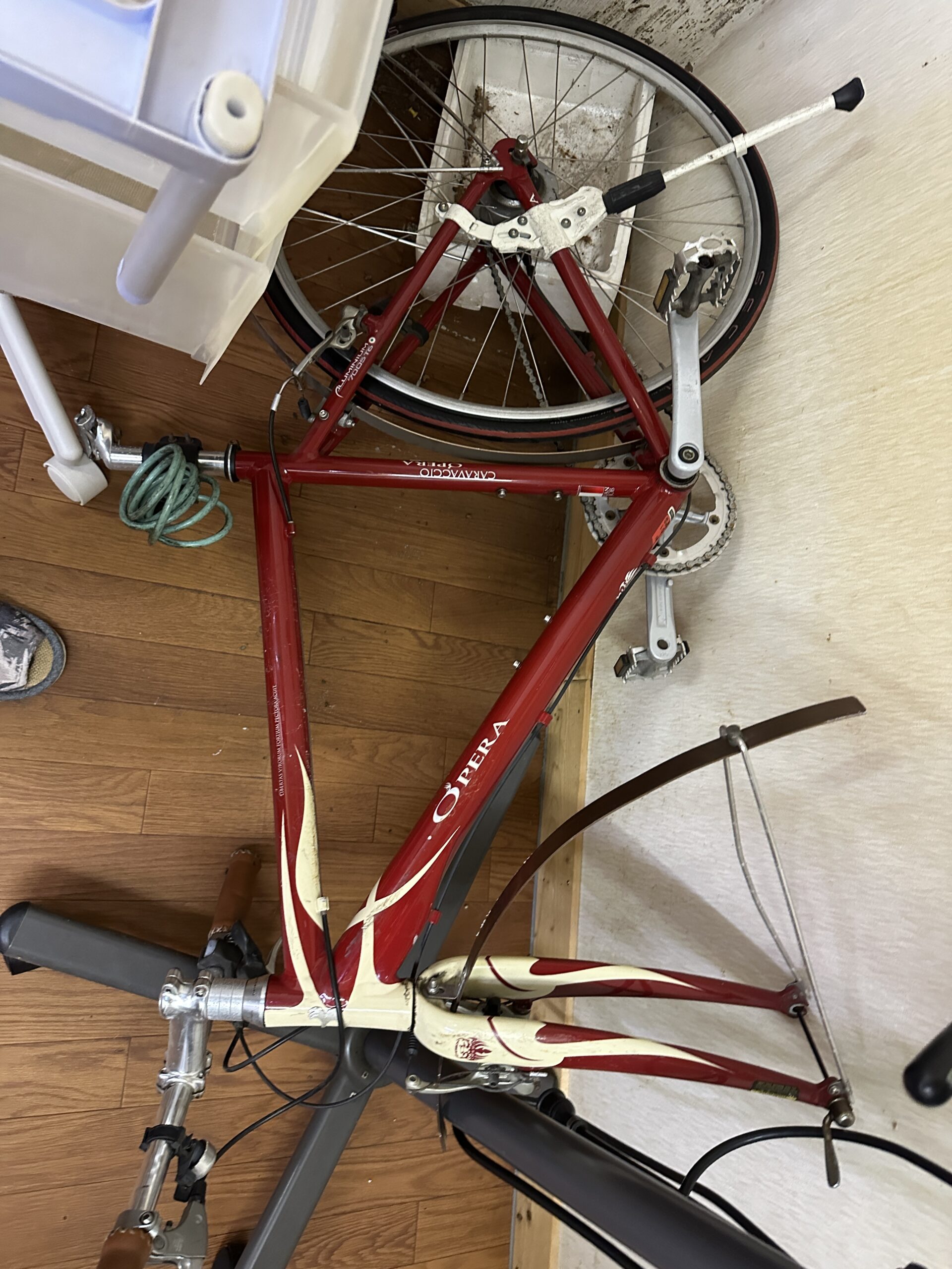 イタリア製ロードバイクOPERAカラヴァッジョ 物置に長年置かれていた一台